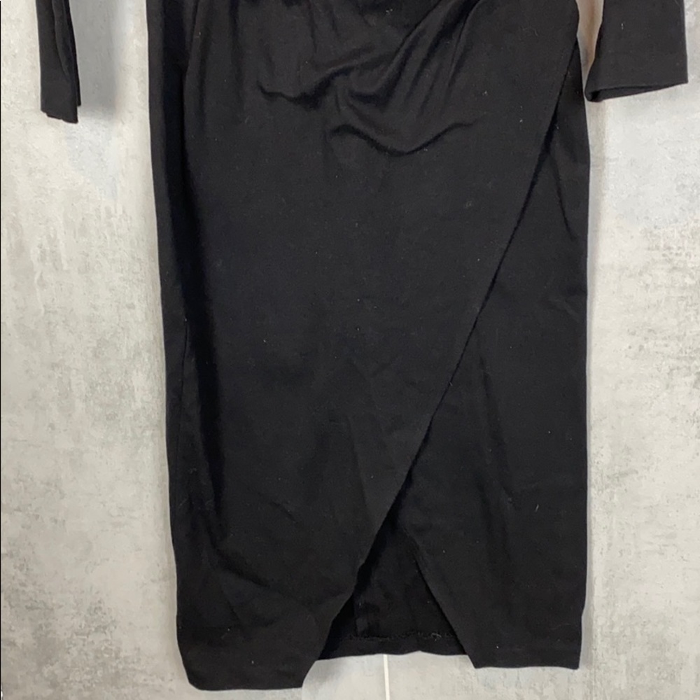 Vintage 80s black cotton cinched waist - Picture 4 of 10
